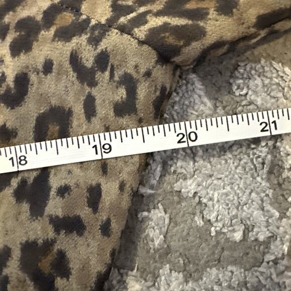 AllSaints Lizzy Patch Shirt Dress Leopard Print Asymmetric Long Sleeve Medium - Picture 7 of 9